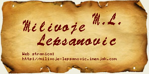 Milivoje Lepšanović vizit kartica